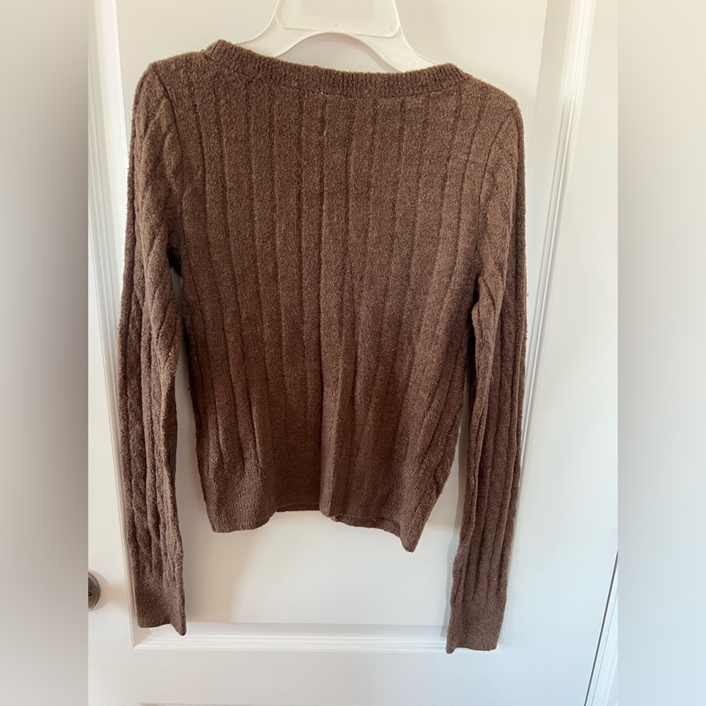 KIDS Abercrombie & Fitch Brown Cable Knit Cardigan - Picture 2 of 3